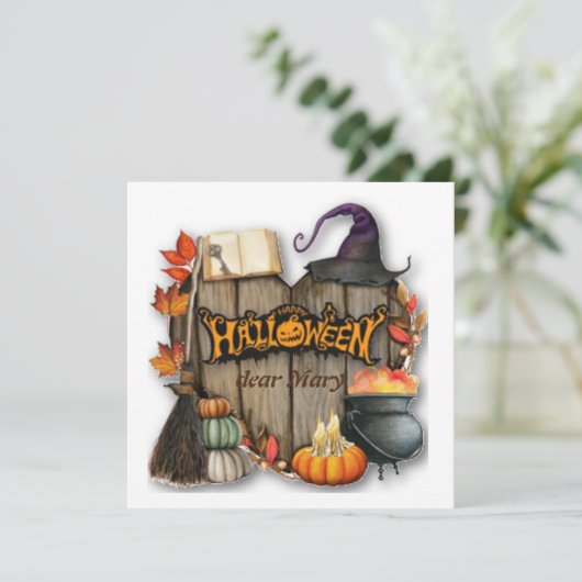 Happy Halloween met naam (Staand voorkant)