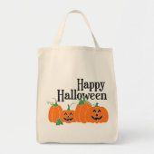 Happy Halloween met pompoenen en Jack O Lantern Tote Bag (Voorkant)