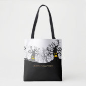 Happy Halloween met Spooky Trees Tote Bag (Voorkant)
