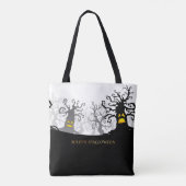 Happy Halloween met Spooky Trees Tote Bag (Achterkant)