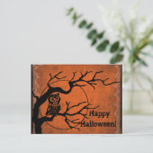  Happy Halloween met Uil Feestdagenkaart (Staand voorkant)