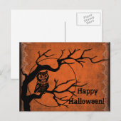  Happy Halloween met Uil Feestdagenkaart (Voorkant / Achterkant)