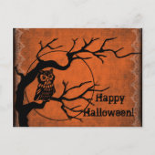  Happy Halloween met Uil Feestdagenkaart (Voorkant)