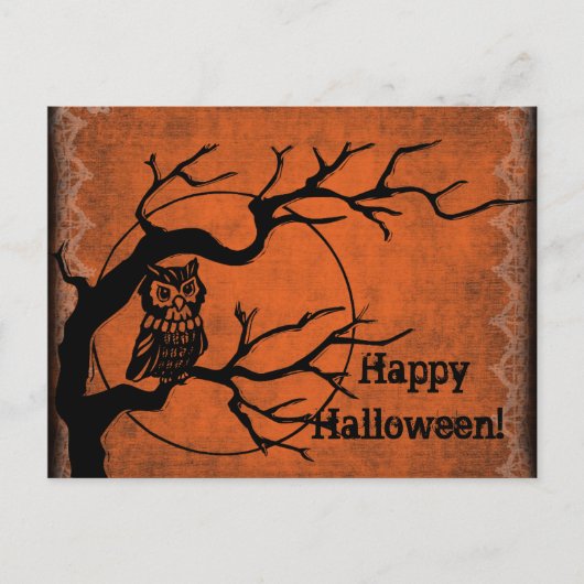  Happy Halloween met Uil Feestdagenkaart (Voorkant)