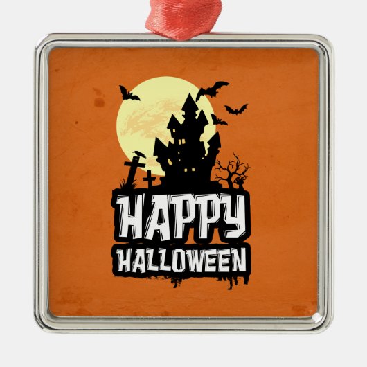 Happy Halloween Metalen Ornament (Voorkant)