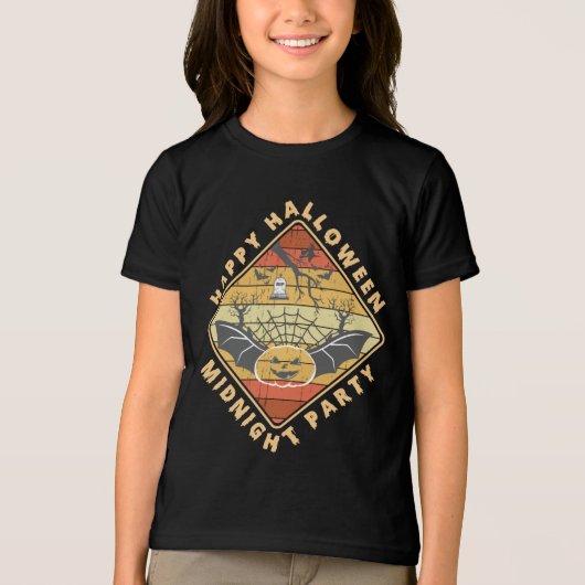 Happy Halloween Midnight Party Tri-Blend Shirt (Voorkant)
