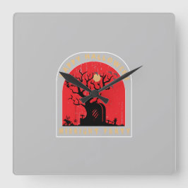 Happy Halloween Midnight Party Vierkante Klok