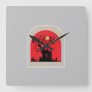 Happy Halloween Midnight Party Vierkante Klok