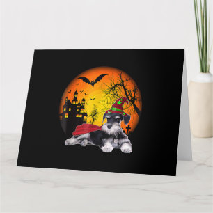 happy halloween miniature schnauzer dogs halloween kaart