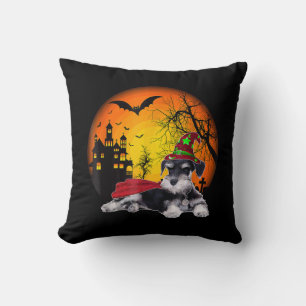 happy halloween miniatuur schnauzer dogs halloween kussen
