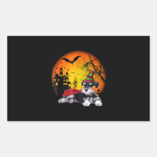 happy halloween miniatuur schnauzer dogs halloween rechthoekige sticker