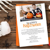 Happy Halloween Minimalist Photo Invitation Feestdagenkaart