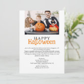 Happy Halloween Minimalist Photo Invitation Feestdagenkaart (Staand voorkant)