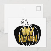 Happy Halloween-minimalistisch pomkin Briefkaart (Voorkant / Achterkant)