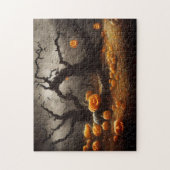 Happy Halloween mit vielen Kürbissen. Legpuzzel (Verticaal)