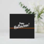 Happy Halloween Modern Chic Black Party nodiging (Staand voorkant)