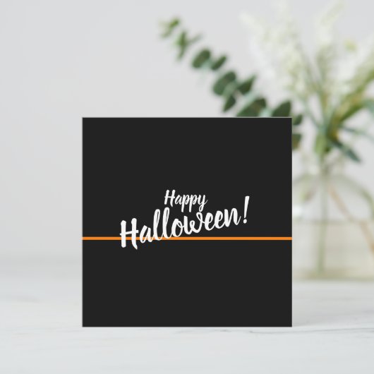 Happy Halloween Modern Chic Black Party nodiging (Staand voorkant)