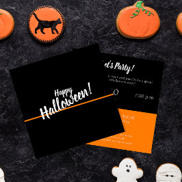 Happy Halloween Modern Chic Black Party nodiging