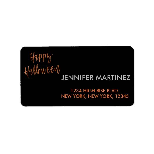 Happy Halloween Modern Halloween Adreslabel Etiket (Voorkant)