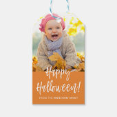 Happy Halloween Modern Halloween Foto Gift Label Cadeaulabel (Voorkant)