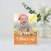 Happy Halloween Modern Halloween Photo Card Briefkaart (Staand voorkant)