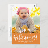 Happy Halloween Modern Halloween Photo Card Briefkaart (Voorkant / Achterkant)