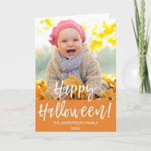 Happy Halloween Modern Halloween Photo Card Kaart