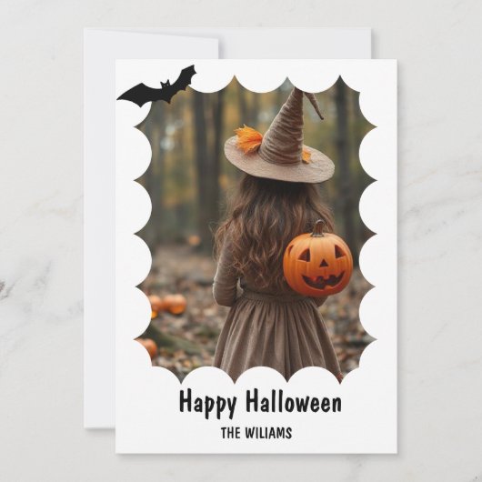 Happy Halloween Modern One Foto Feestdagenkaart (Voorkant)