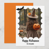 Happy Halloween Modern One Foto Feestdagenkaart (Voorkant / Achterkant)
