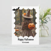 Happy Halloween Modern One Foto Feestdagenkaart (Staand voorkant)