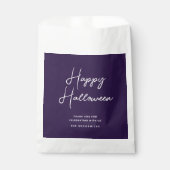 Happy Halloween Modern Paars Script Name Snoep Bedankzakje (Voorkant)