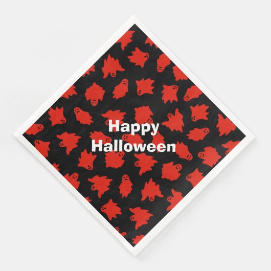 Happy Halloween Modern Party Red Ghost Servet (Hoek)