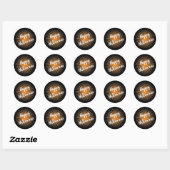 Happy Halloween Modern Typography Oranje Black Ronde Sticker (Vel)