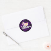 Happy Halloween Modern Typography Paars Black Ronde Sticker (Envelop)