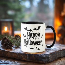 Happy Halloween Mok – Spooky Bats Halloween Vibes
