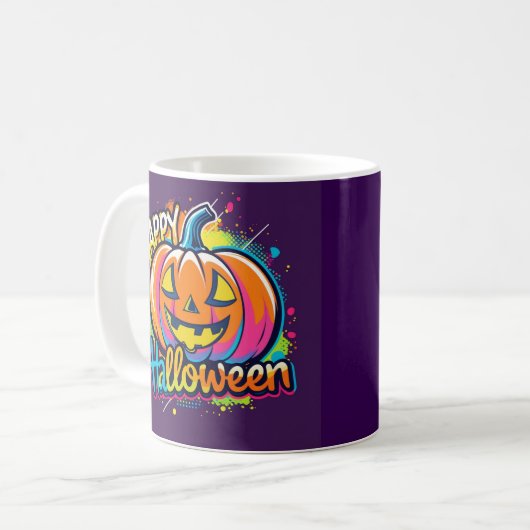 Happy Halloween Mok – Spooky & Fun Gift Cup (Voorkant links)