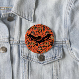 Happy Halloween Monogram Name Tag Ronde Button 7,6 Cm