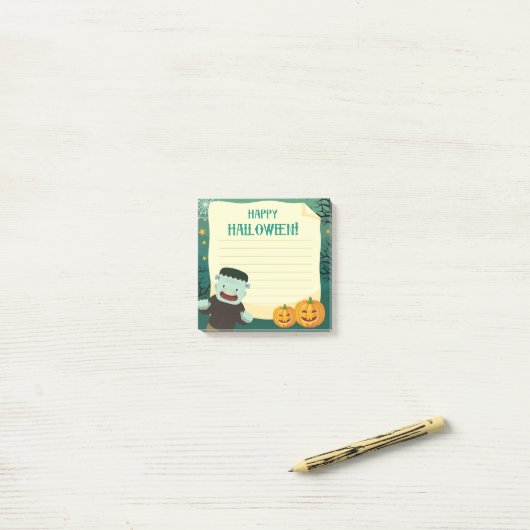 Happy Halloween Monster 3" x 3" Post-it® notes (Op bureau)