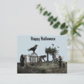 Happy Halloween Monster Scene Weerwolf Zombie Briefkaart (Staand voorkant)
