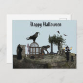 Happy Halloween Monster Scene Weerwolf Zombie Briefkaart (Voorkant / Achterkant)