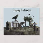 Happy Halloween Monster Scene Weerwolf Zombie Briefkaart (Voorkant)