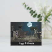 Happy Halloween Monster Scene Weerwolf Zombie Briefkaart (Staand voorkant)