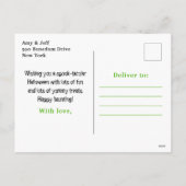 Happy Halloween Monsters Green Feestdagenkaart (Achterkant)