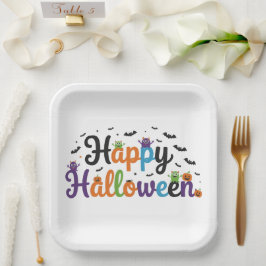 Happy Halloween Monsters Papieren Bordje