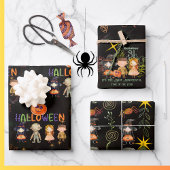 Happy Halloween Monsters Patroon Wrapping Inpakpapier Vel