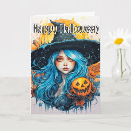 Happy Halloween | Mooie herfst heks Kaart