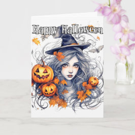 Happy Halloween | Mooie herfst heks Kaart