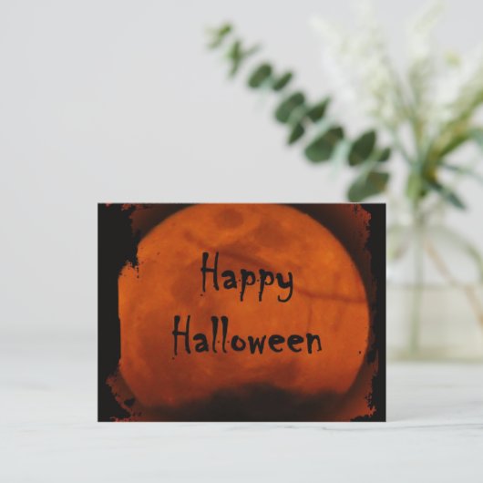 Happy Halloween Moon Briefkaart (Staand voorkant)