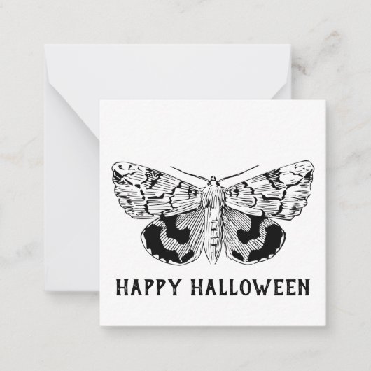 "Happy Halloween"  Moth Gothic Modern Notitiekaartje (Voorkant)