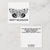 "Happy Halloween"  Moth Gothic Modern Notitiekaartje (Voorkant / Achterkant)